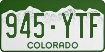 CO license plate 945YTF