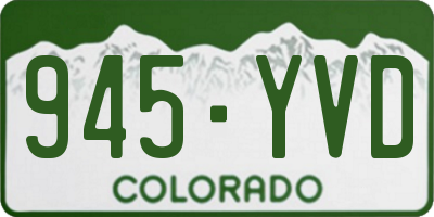CO license plate 945YVD