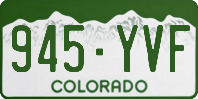 CO license plate 945YVF