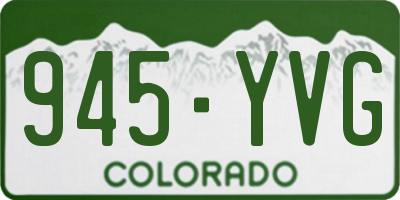 CO license plate 945YVG