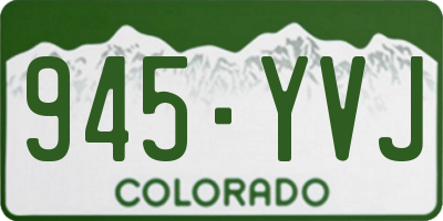 CO license plate 945YVJ