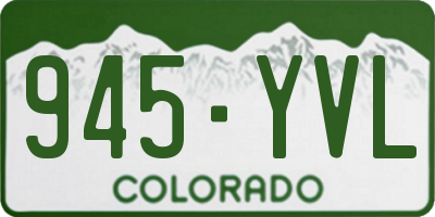 CO license plate 945YVL