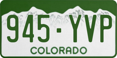 CO license plate 945YVP