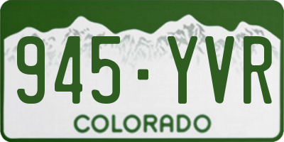CO license plate 945YVR