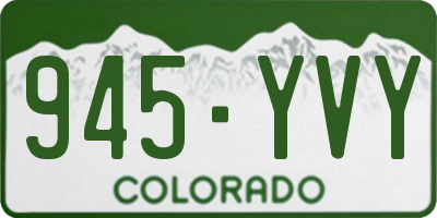 CO license plate 945YVY