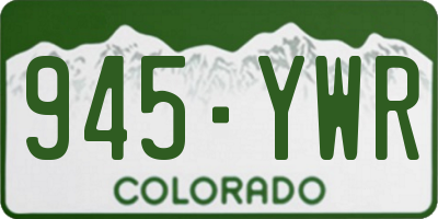 CO license plate 945YWR