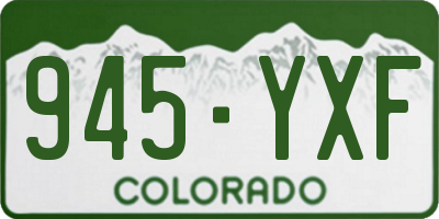 CO license plate 945YXF