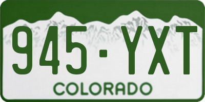 CO license plate 945YXT