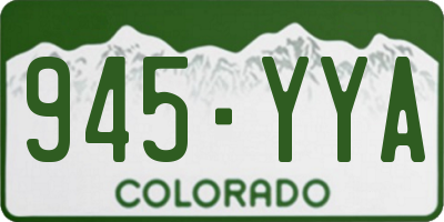 CO license plate 945YYA