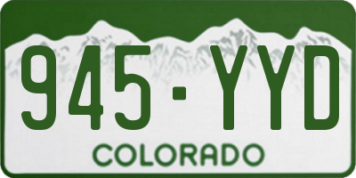 CO license plate 945YYD