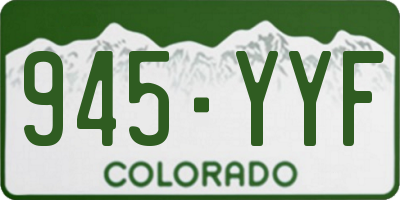 CO license plate 945YYF