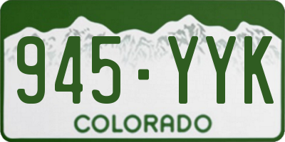 CO license plate 945YYK