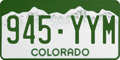 CO license plate 945YYM