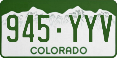 CO license plate 945YYV