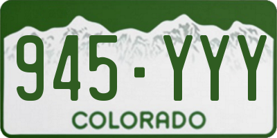 CO license plate 945YYY