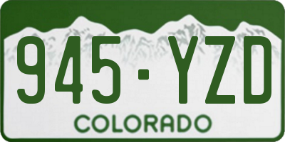 CO license plate 945YZD