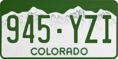 CO license plate 945YZI