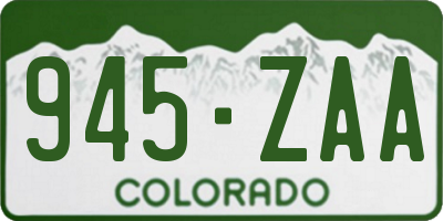 CO license plate 945ZAA
