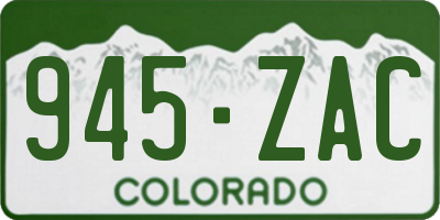 CO license plate 945ZAC