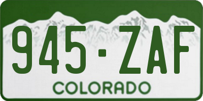 CO license plate 945ZAF