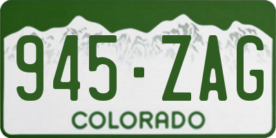 CO license plate 945ZAG