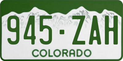 CO license plate 945ZAH