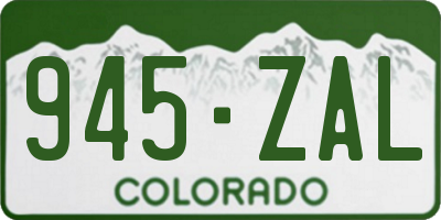 CO license plate 945ZAL