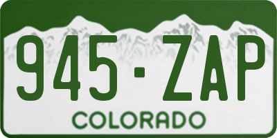 CO license plate 945ZAP