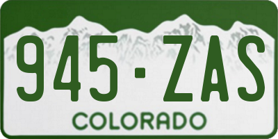 CO license plate 945ZAS