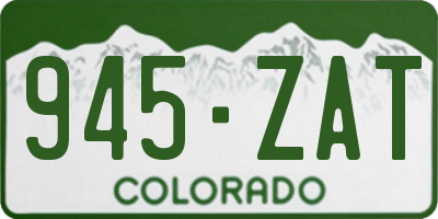 CO license plate 945ZAT