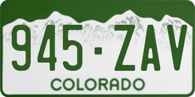 CO license plate 945ZAV