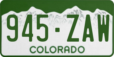 CO license plate 945ZAW