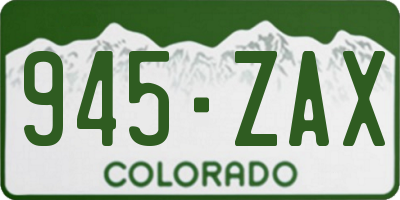 CO license plate 945ZAX