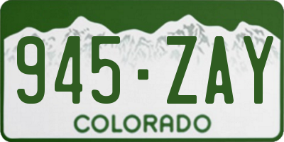CO license plate 945ZAY