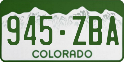 CO license plate 945ZBA