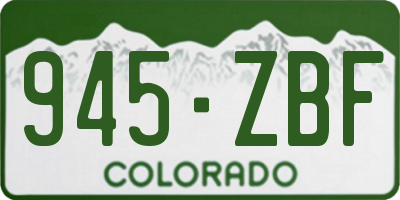 CO license plate 945ZBF