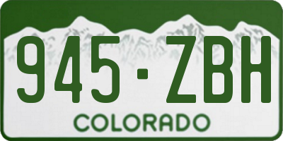 CO license plate 945ZBH