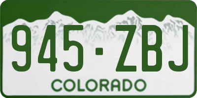 CO license plate 945ZBJ