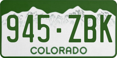 CO license plate 945ZBK