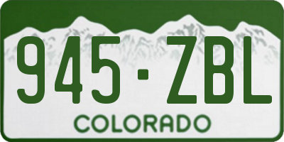 CO license plate 945ZBL