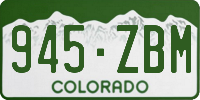 CO license plate 945ZBM