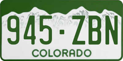 CO license plate 945ZBN