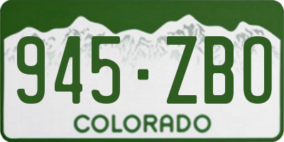 CO license plate 945ZBO
