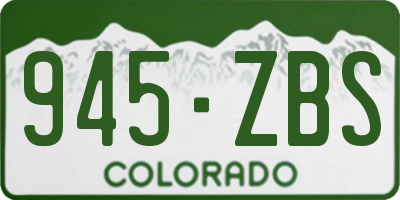 CO license plate 945ZBS
