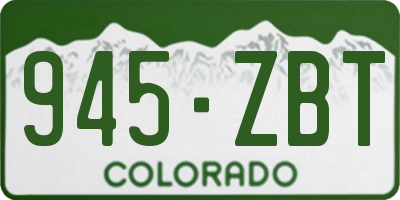 CO license plate 945ZBT