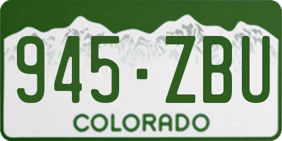 CO license plate 945ZBU