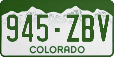 CO license plate 945ZBV