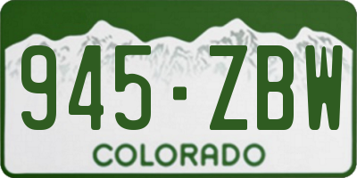 CO license plate 945ZBW
