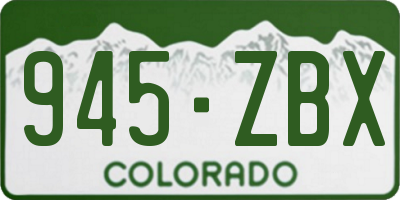 CO license plate 945ZBX