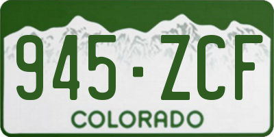 CO license plate 945ZCF